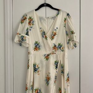 Madewell gently worn excellent condition maxi dress with ruffle sleeve / size 4p